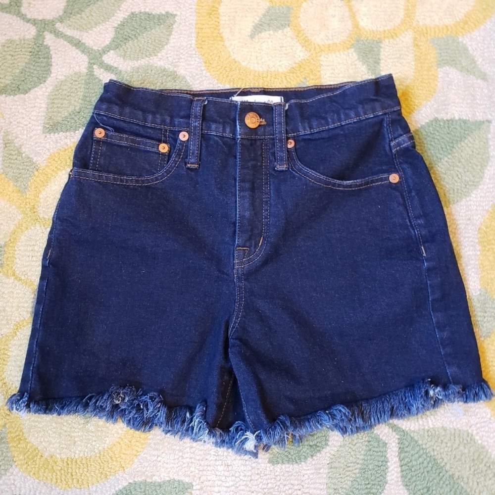 MADEWELL HIGH RIDE RAW HEM SHORTS